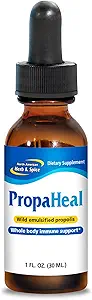 NORTH AMERICAN HERB & SPICE PropaHeal - 1 fl. oz. - Extrait de propolis émulsionnée sauvage - Support immunitaire - Non-OGM - 130 portions