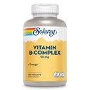 Solaray Complexe Vitamine B 50 mg - Vitamines d'énergie cellulaire - Métabolisme et soutien de la santé nerveuse avec vitamine B12, vitamine B1, B6, Niacine, acide folique, biotine et autres vitamines B - Vegan, 250 VegCaps
