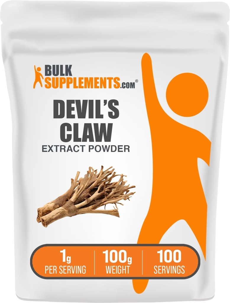 BulkSupplements.com Devil's Claw Extract Powder - from Devil's Claw Root, Herbal Supplement - Vegan & Gluten Free, 1g per Serving, 100g (3.5 oz) (Pack of 1)