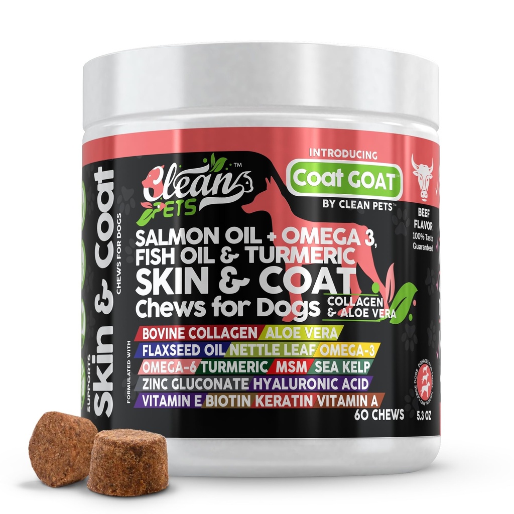 Huile de saumon Omega 3 Huile de poisson pour chiens Supplément de peau et de manteau