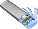 Vaydeer Metal Pill Organisateur de pilules, boîte à pilules hebdomadaire de 7 jours, cas quotidien de pilules mignons de grande capacité pour suppléments, pilules, vitamines et médicaments (petit, gris)