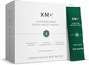 Isagenix XM+ - Poudre de boisson pour le soutien de l'énergie naturelle - Infusion avec du thé vert - Fabriqué avec des feuilles de moringa séchées à l'ombre - Paquets de service individuels (32 portions)