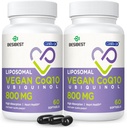 Liposomique Ubiquinol CoQ10 800 MG Softgel, supplément à haute absorption CoQ10 Ubiquinol, Coenzyme active Q10 800mg, puissant antioxydant pour la fonction cardiaque et cérébrale, production d'énergie, 120 softgels végétaliens