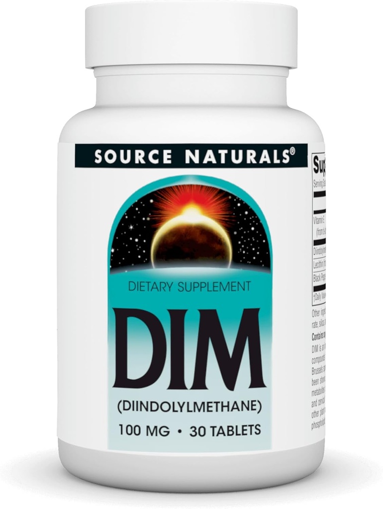 Source Naturelles DIM, Diindolylméthane, 100mg - 30 comprimés