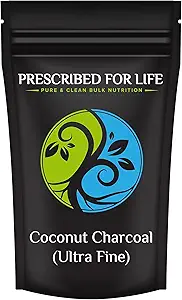 Prescribed For Life Activated Charcoal Powder, Coconut Shell Charcoal Ultra Fine Husk Food Grade Powder (10kg)