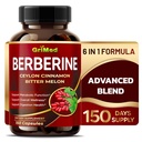 GriMed Berberine Supplément 9,500mg avec Ceylan Cinnamon Bitter Melon soutient un système immunitaire sain - Fabriqué aux États-Unis