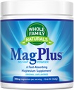 Supplément en poudre de magnésium - MagPlus - Boissons naturelles calmes de magnésium - Supplément en magnésium pour les muscles, le sommeil et le soulagement de la constipation (non aromatisé)