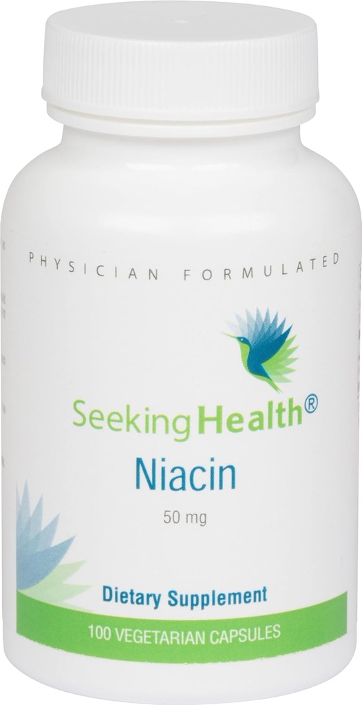 Recherche de la santé Niacine - Supplément avec la niacine biodisponible - Soutienne la production d'énergie et la santé de la peau - Formule de supplément de peau - 50 mg, 100 capsules