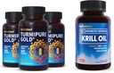BioEmblem supplément d'huile de krill antarctique Curcumine curcuma avec TurmiPure cliniquement étudié - Soutien conjoint, Suppléments de curcuma inflammation saine
