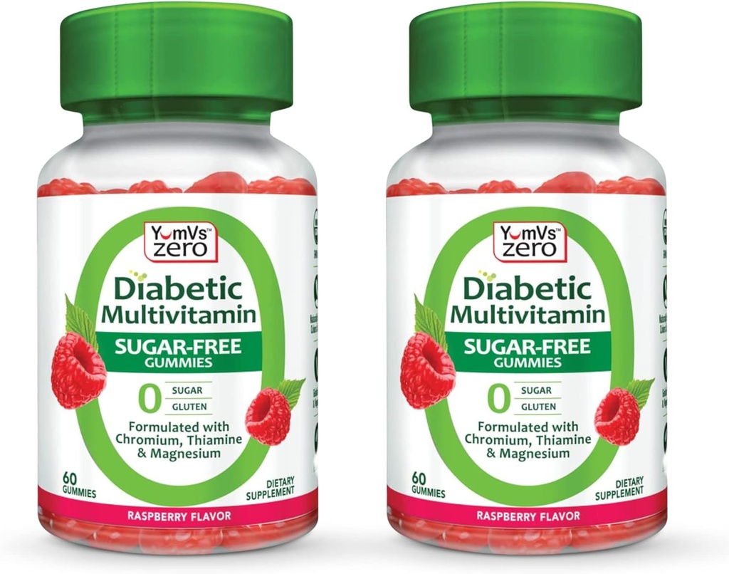 YUM-V'S Multivitamine Gommies de supplément sans sucre Vitamines pour les femmes et les hommes.