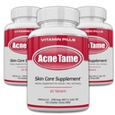 Pilules d'acné- Supplément Acné Tame 3 Pack- Pilule de vitamines claires pour le traitement de la peau huileuse, Blemishes hormonales, Spots & Acnes kystiques Suppléments pour les femmes, les hommes, les adolescents et les adultes- 180 comprimés
