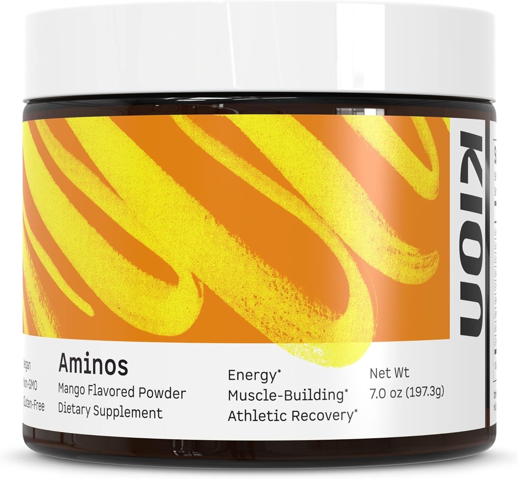 Kion Aminos Essential Amino Acids Powder - Amino Acid Nutritional Supplements, Aminos Powder, Essential Amino Energy No Caffeine, EAAs Amino Acids Powder, BCAA EAA - 30 Servings, Mango