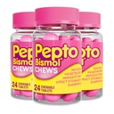 Pepto Bismol Chews, soulagement digestif rapide et efficace de la nausée, brûlures d'estomac, indigestion, estomac relevé, diarrhée, 72 Total (3 paquets de 24)