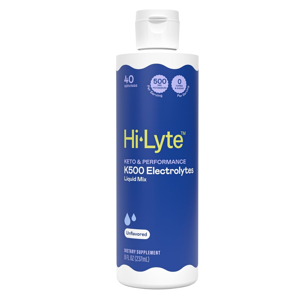 Hi-Lyte Keto & Performance K500 Electrolytes Mélange liquide non aromatisé, 30 portions