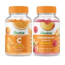 Vitamine vivante C 750mg + Magnésium 85mg, Gummies Bundle - Grande dégustation, supplément de vitamine, sans gluten, sans OGM, gummy à croquer