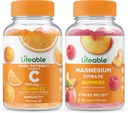 Vitamine vivante C 750mg + Magnésium 85mg, Gummies Bundle - Grande dégustation, supplément de vitamine, sans gluten, sans OGM, gummy à croquer