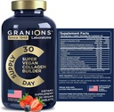 Suppléments de collagène végétalien pour les femmes et les hommes - Comprimés de collagène à base de plantes - Beauty Booster Biotine végétalienne, acide hyaluronique, acides aminés, peptides de collagène biologique - 30 pilules de collagène végétalien
