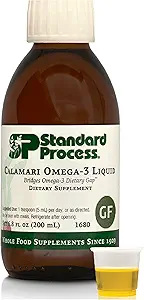 Processus standard Calamari Omega-3 Liquide - Supplément pour le soutien de la santé du coeur et du cerveau - Aide la santé de la peau - Sans gluten, sans lait et sans grain - 6,8 oz