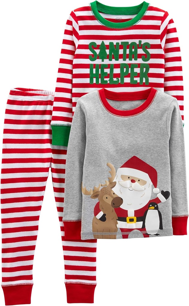 Simple Joys by Carter's Baby 3-Piece Snug-fit Cotton Holiday Pajama Set
