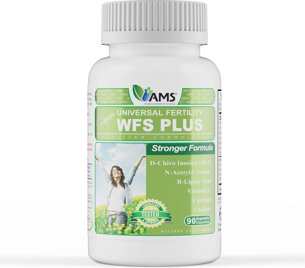 Amérique Medic & Science WFS Plus suppléments de fertilité pour les femmes (90 Capsules) soutient la santé ovulatoire.