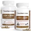 Véritables champignons Lions Lamane pour les humains (120ct) et les animaux (120ct) - Ensemble pour la cognition et l'immunité - Vegan, non-OGM, sans gluten, sans céréales Extraits de champignons
