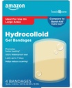 Amazon Basic Care Advanced Fast Healing Hydrocolloid Gel Bandages, Grande Dressing Wound, 4 ct