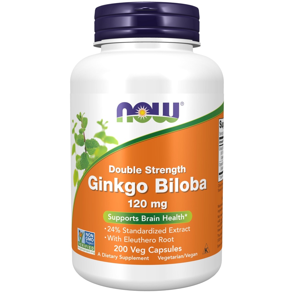 MAINTENANT compléments alimentaires, Ginkgo Biloba 120 mg, double résistance, projet non-OGM vérifié, 100 gélules