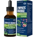 Cleavers Drainage lymphatique gouttes pour le nettoyage du système de détox Lymphème, Lymphedema Supplément de soutien Formule w/Echinacea, Cats Claw, Red Clover Extract Tecture, Utilisation avec outil de massage Lymph. 2oz