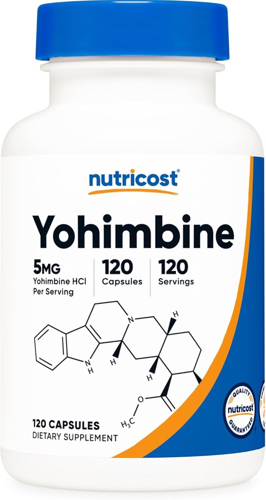 Nutricost Yohimbine HCl 5mg, 120 Capsules - Gluten Free and Non-GMO