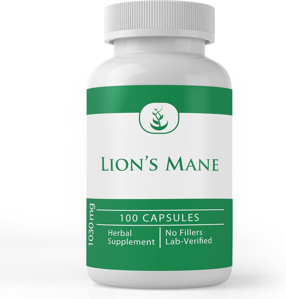 PURE ORIGINAL INGREDIENTS Lion’s Mane, (100 Capsules) Always Pure, No Additives Or Fillers, Lab Verified