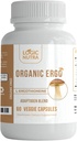 L-Ergothioneine Plus Mélange biologique de champignons Cordyceps, Lion, Reishi, Astragalus, Ginseng sibérien, Ashwagandha – 60 capsules