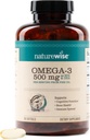 NatureWise Omega 3 Huile de poisson - 500 mg par pilule - EPA & DHA - Soutien immunitaire, santé cérébrale et bien-être optimal - Sans gluten et sans soja, sans OGM - 180 softgels[6-Mois]