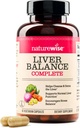 Supplément de désintoxication du foie NatureWise - Formule triple de réparation avec chardon de lait, dandelion, curcuma, artichaut, champignons Reishi & Kudzu, végétalien - 60 capsules[30-Day Supply]