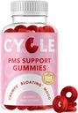 PMS Relief Gummies (Hormone Balance, Bloating, Hormonal Acne & Mood Swing Support) Période Soutien Vitamines pour les femmes (Vitamines) Supplément Gummy végétalien avec Chasteberry (Dong Quai, Cranberry et Vitamine B6)