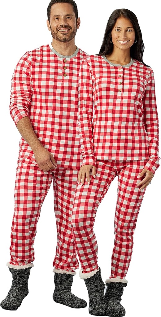 HonestBaby Family Matching Holiday Pajamas 100% coton biologique pour hommes, femmes, enfants, tout-petits, bébés garçons, filles, unisexe, animaux domestiques