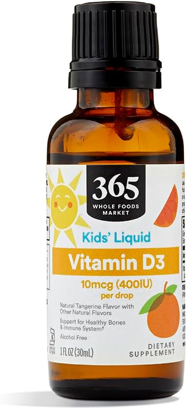 365 par Marché des aliments entiers, Vitamine D-3 Liquide 400Iu Tangourine, 1 Once