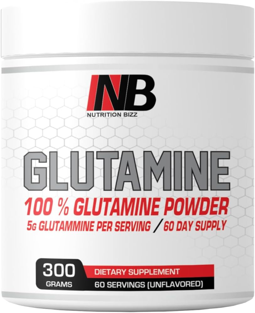 Poudre de glutamine 300 Grams Sans aromatisé 60 jours 5 Grams L-Glutamine par portion