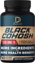 Supplément Cohosh Noir - 3 mois pour la ménopause et la santé immunitaire - Blend of 12 Potent Herb Inclut Dong Quai, Chasteberry, Yam sauvage, trèfle rouge, poivre noir et autres - 90 Capsules Vegan