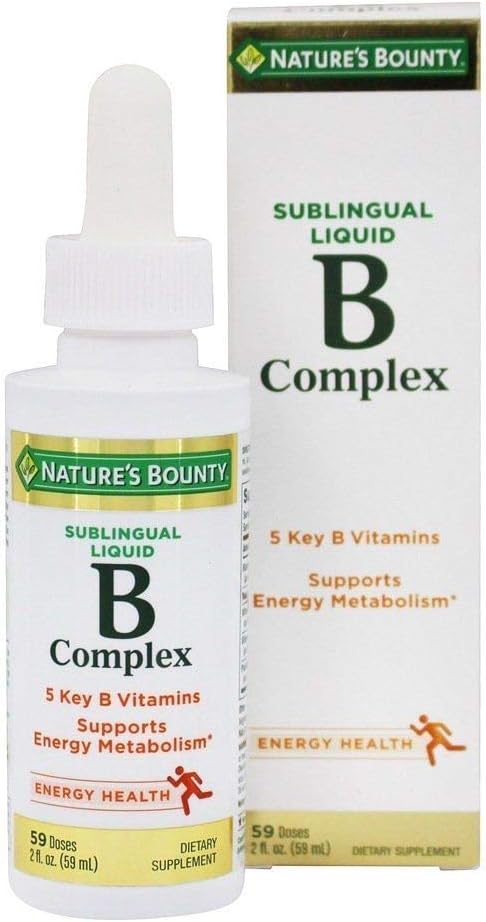 Complexe Bounty B de la nature avec B12 Sublingual Liquid Fast Action Dietary Supplément, 2 Fl Oz