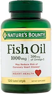 Nature's Bounty 300 mg Omega-3 Huile de poisson 1000 mg Softgels 120 gels doux enduits (paquet de 2)