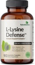 Futurebiotics L-Lysine Defense Immune Support Complexe 1500 MG par portion avec vitamine C, zinc, feuille d'olive et ail - Non-OGM, 90 Capsules végétariennes