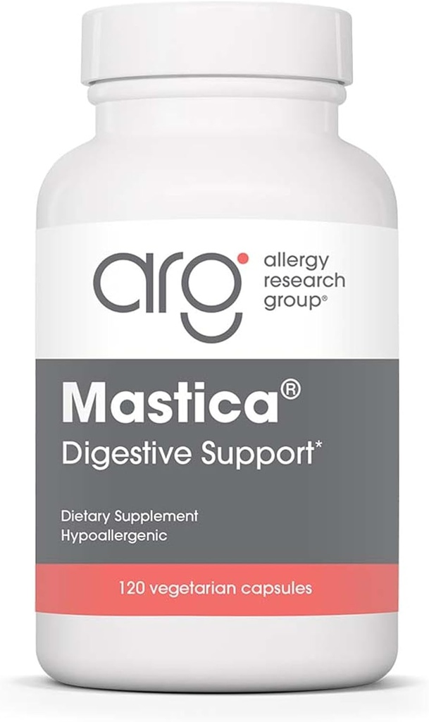 Groupe de recherche sur l'allergie Mastica - Capsules de Gum mastic, Supplément de santé digestif pour les adultes, Capsules de poudre de résine mastique pour Gut Health Support - 120 Compte