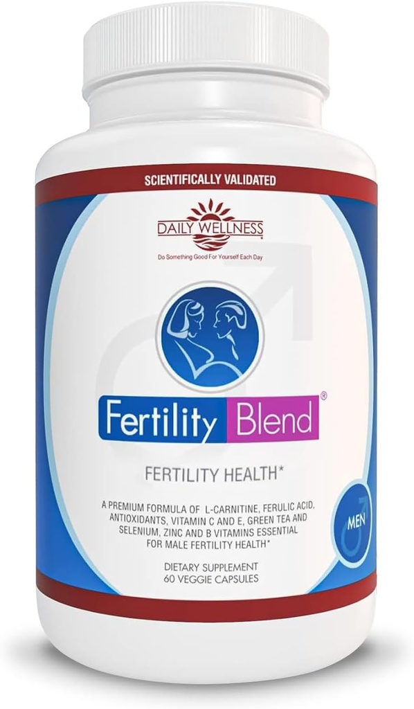 Bien-être quotidien pour les hommes - Suppléments masculins de fertilité, pilules de mélange de vitamine - Préconception du compte masculin pour lui - Suppléments de fertilité pour les hommes - 60 Capsules, 1 Pack