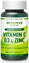 Complexe Immune Boost – Vitamine C 900mg, D3 2 500 UI et Zinc 25mg pour le soutien du système immunitaire, 72 capsules Veggie