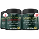 Ensemble 7in1 Curcumin curcumin et complément de dandelion 6in1 - Soutien cardiaque, santé de la digestion et système immunitaire