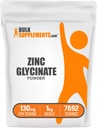 BulkSupplements.com Poudre de glycin de zinc - supplément de zinc, supplément minéral pour le support immunitaire - sans gluten, 130mg par portion, 1kg (2,2 lbs) (paquet de 1)