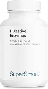 Supersmart - Enzymes digestifs (haute puissance) - Supplément en enzymes multiples de 15-en-1 - avec Lipase, Bromelain, Amylase, Lactase, Protase, Invertase.