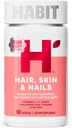 Supplément Habit cheveux, peau et ongles (60 capsules) - Nouveau look, soutient l'hydratation de la peau, les cheveux et la force des ongles, Biotine 2000mcg, vitamine A et C, acide hyaluronique, rose-hip, végétalien, non-OGM (1 paquet)