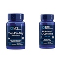 Multivitamines, vitamines B, C, D, zinc, 25 vitamines, minéraux et extraits, 120 capsules Ensemble avec N-acétyl-L-Cysteine (NAC) 600 mg, 60 capsules