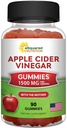 aSquared Nutrition Gummies de vinaigre de cidre de pomme - 1500mg avec la mère - 90 Gummies de vinaigre de cidre de pomme avec/Vitamine B6 & B12, Acide folique - Supplément Gummy végétalien Alternative aux pilules et boissons